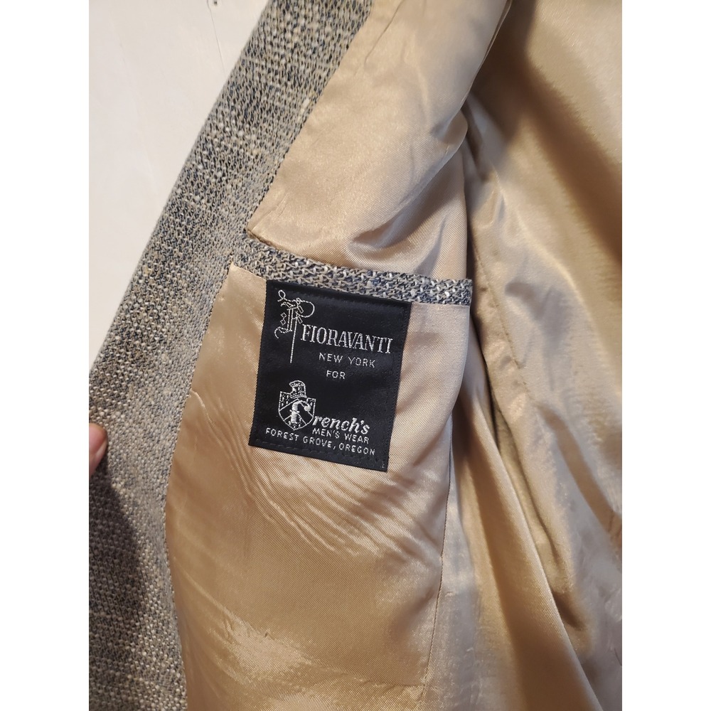 Fioravanti New York Vintage Tweed Blazer Grey Blue Two Button Sport Coat Mens - Picture 5 of 10